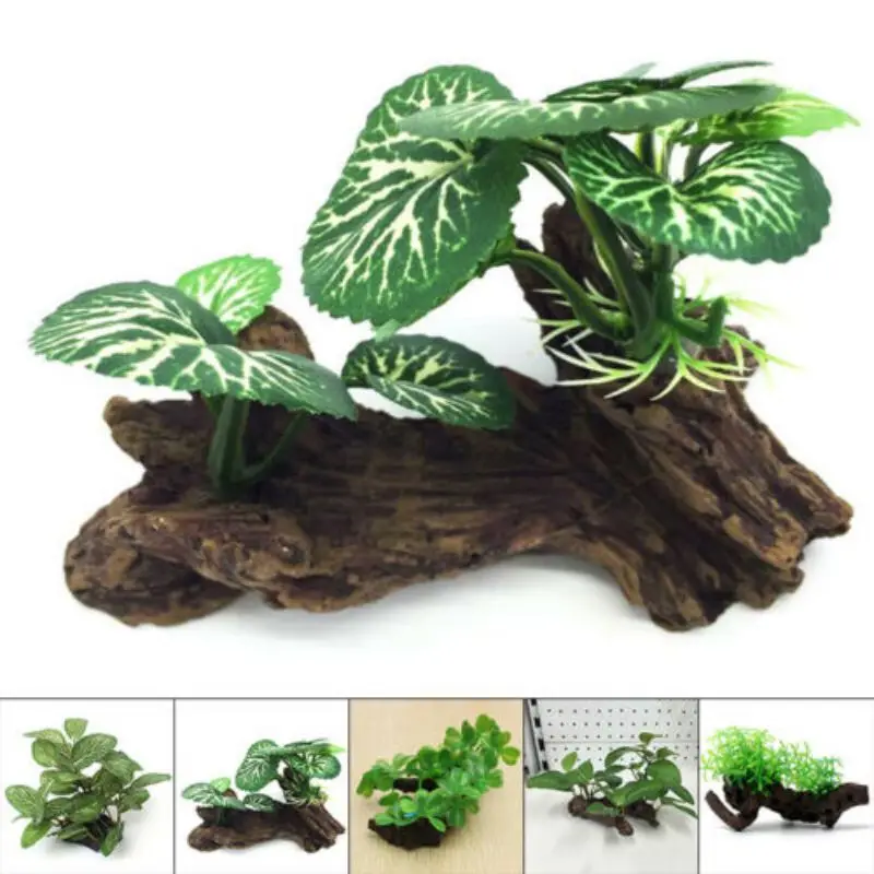 Planted Aquarium With Driftwood - Plastic Artificial Turtle Tree Trunk Driftwood